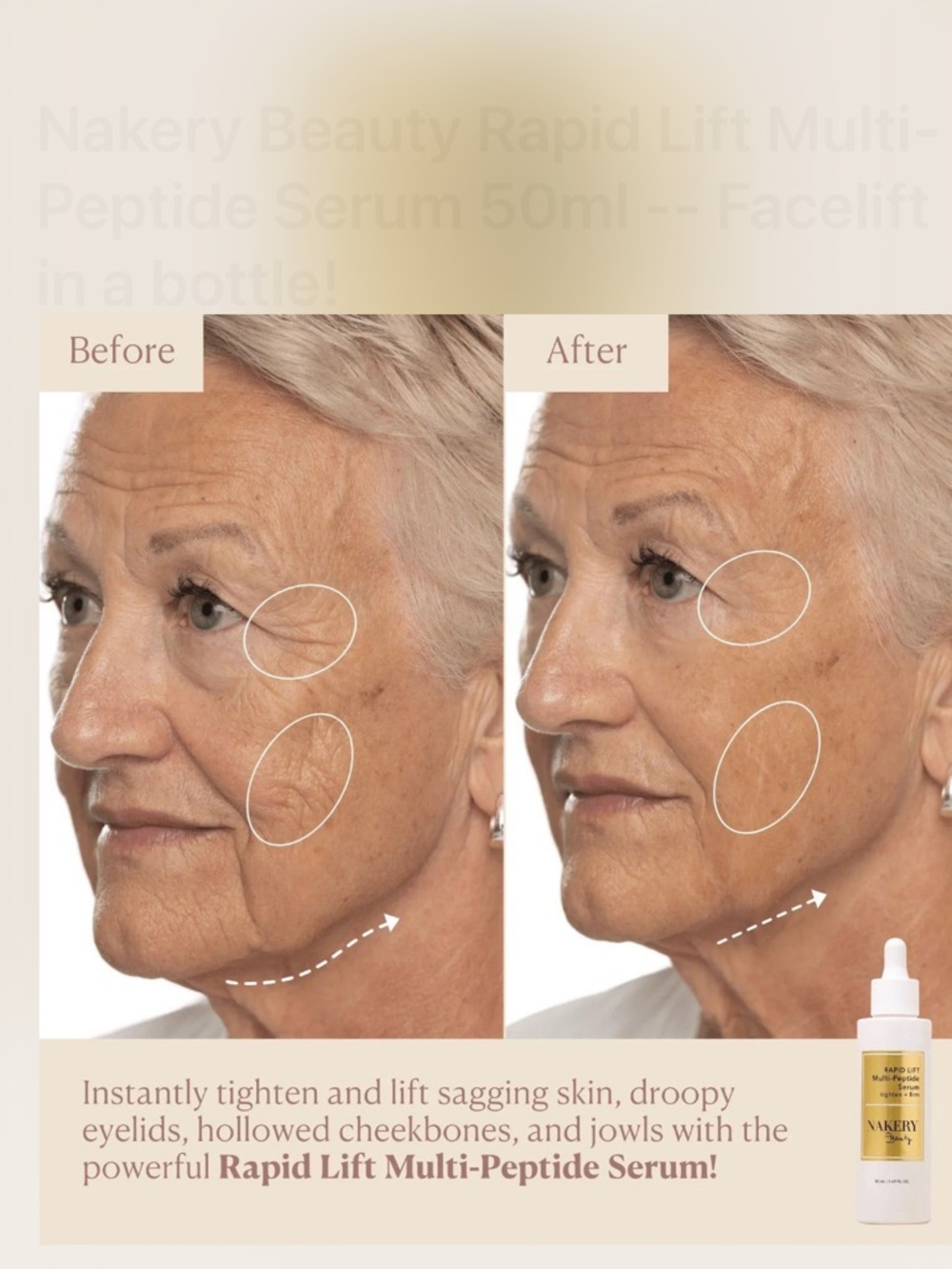 Nakery Beauty Rapid Lift Multi-Peptide Serum 50ml - Picture 2 of 8